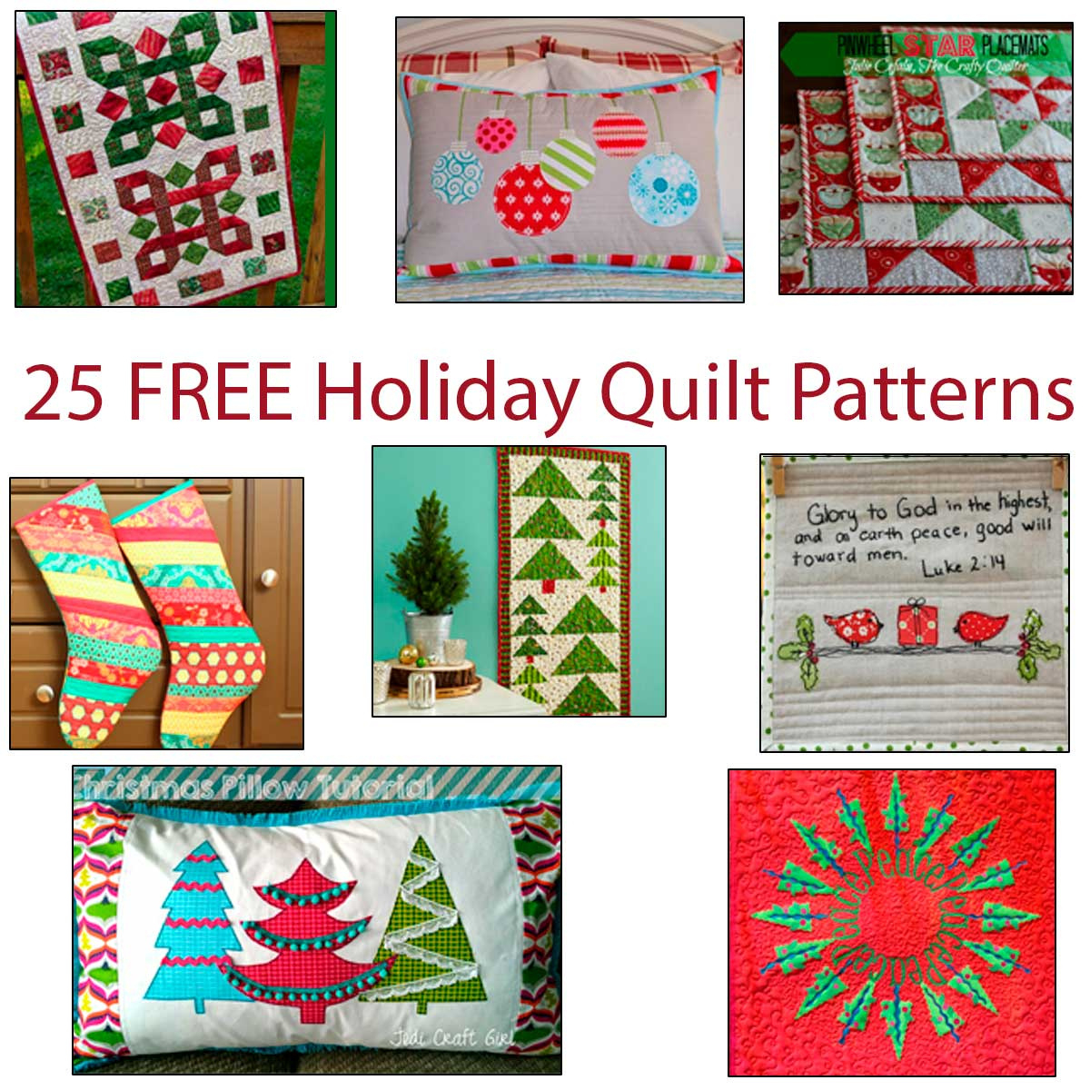 25 Free Christmas Quilt Patterns - Freemotionthe River pertaining to Free Printable Christmas Quilt Patterns