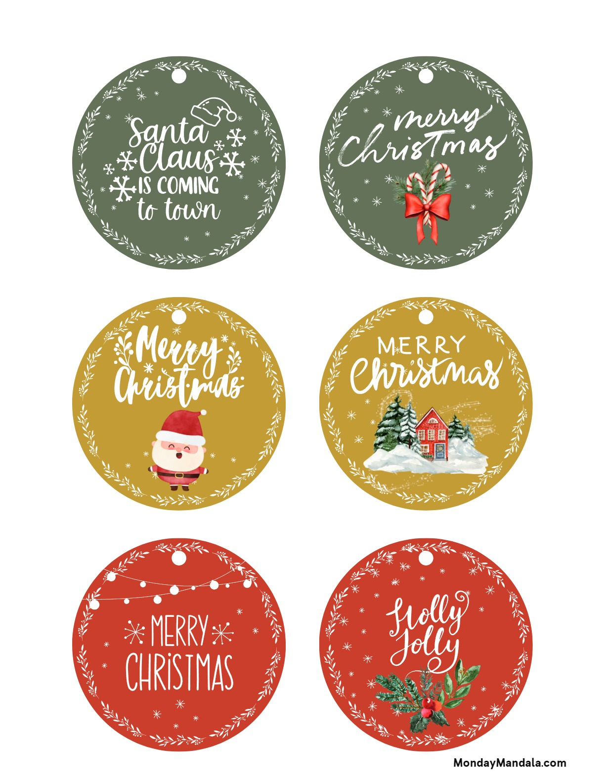 25 Free Printable Christmas Gift Tags | Baking You Happier inside Free Printable Round Christmas Gift Tags