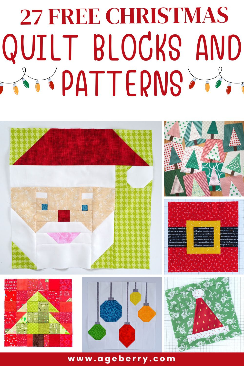 27 Free Christmas Quilt Blocks And Patterns For Your Holiday Projects pertaining to Free Printable Christmas Quilt Patterns
