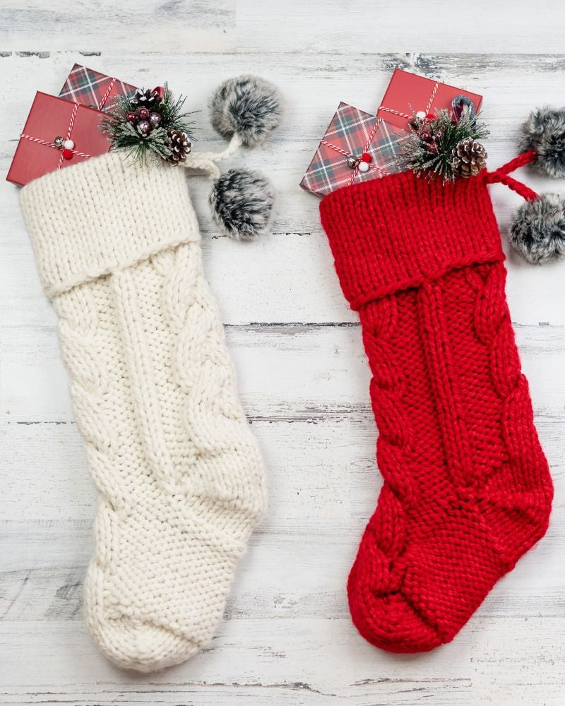 28 Free Christmas Stocking Knitting Patterns (The Best) - Handy in Knitted Christmas Stocking Patterns Free Printable