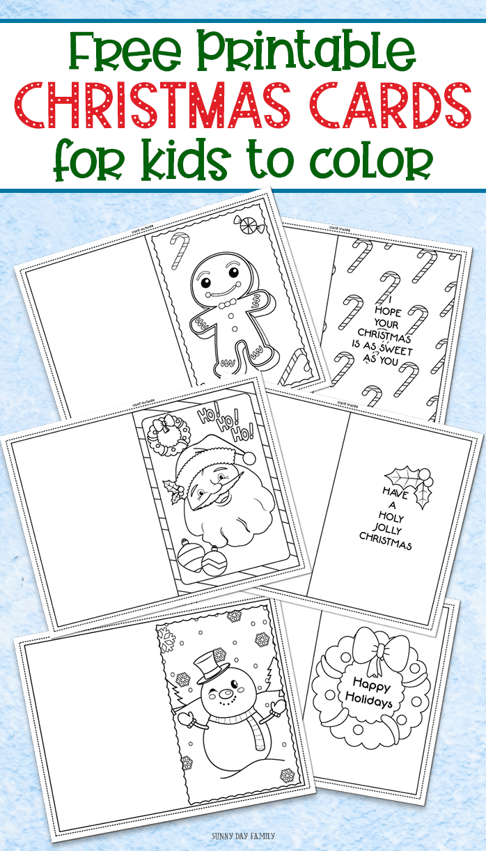 3 Free Printable Christmas Cards For Kids To Color | Sunny Day Family regarding Kids Christmas Card Printable