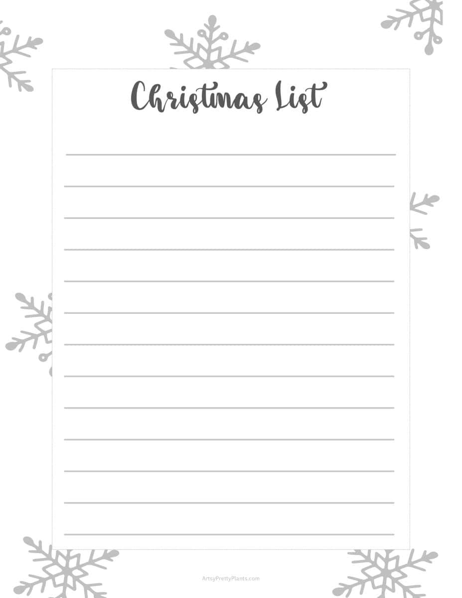 30 Free Christmas List Printables - Artsy Pretty Colors inside Printable Christmas List Black and White