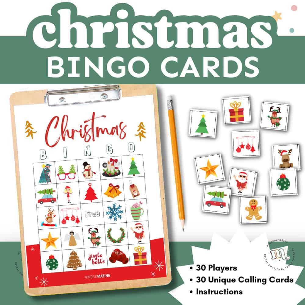 30 Free Printable Christmas Bingo Cards For Kids • Mindfulmazing intended for Printable Christmas Bingo Card For 30