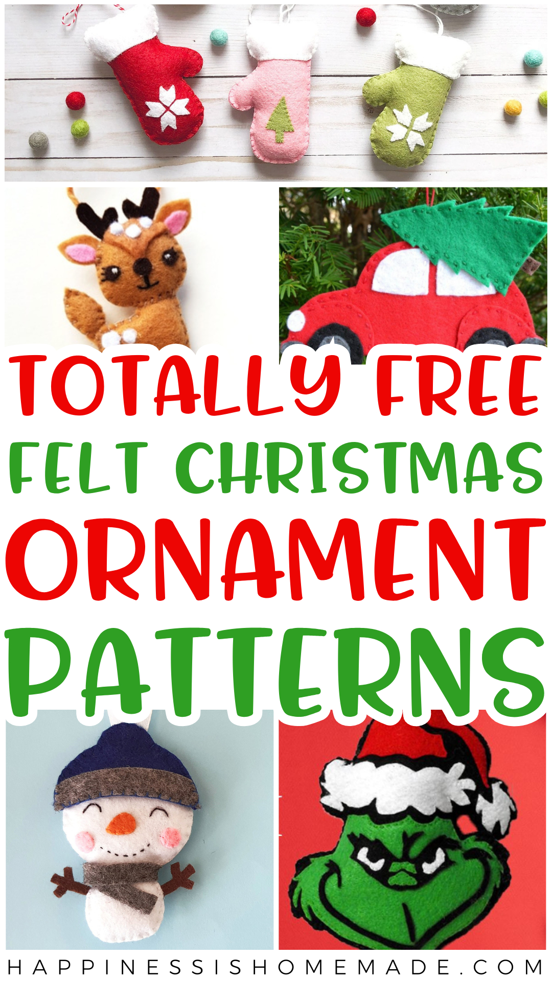 35+ Free Felt Christmas Ornament Patterns - Happiness Is Homemade intended for Felt Christmas Ornament Patterns Free Printable