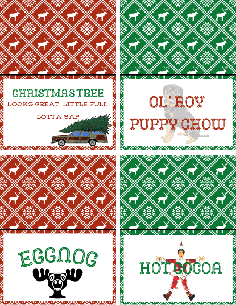 3Rd Annual Christmas Family Movie Night/Party Printable Set inside National Lampoon&amp;#039;S Christmas Vacation Free Printable