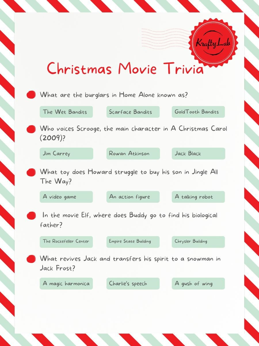 40 Fun Christmas Movie Trivia Questions And Answers for Printable Christmas Movie Trivia Quiz