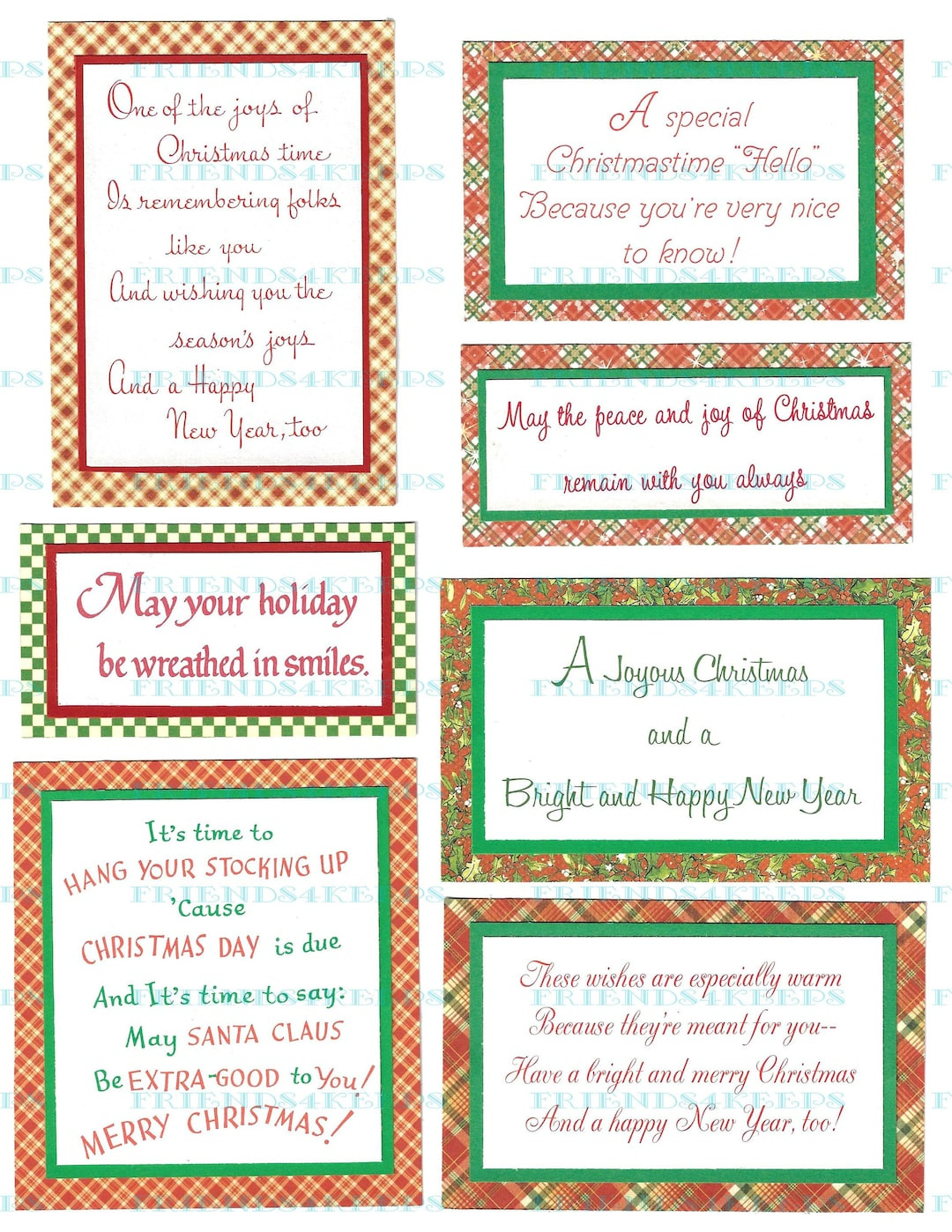 40 Printable Christmas Greetings / Verses From Vintage Xmas Cards inside Free Printable Christmas Verses For Card