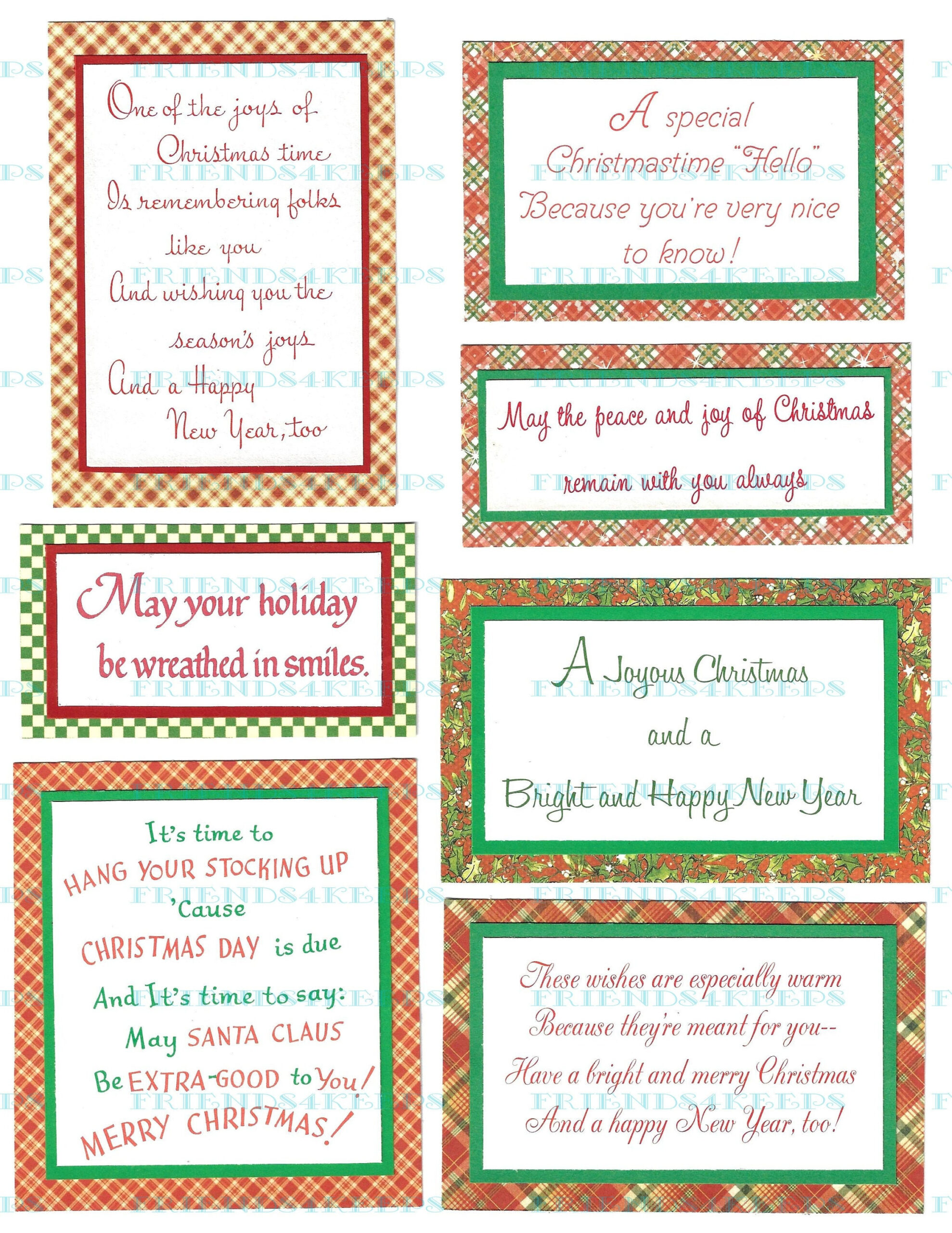 40 Printable Christmas Greetings / Verses From Vintage Xmas Cards throughout Printable Christmas Card Sayings
