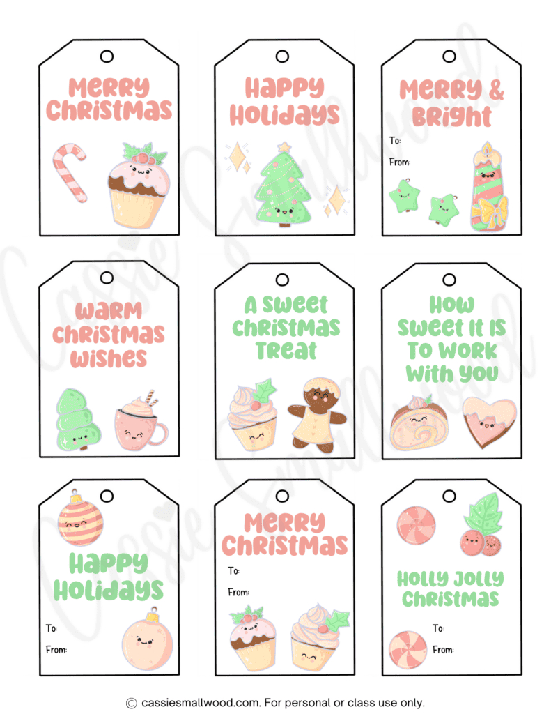 400+ Cutest Printable Christmas Tags (Free Pdf) - Cassie Smallwood intended for Christmas Tags Printable