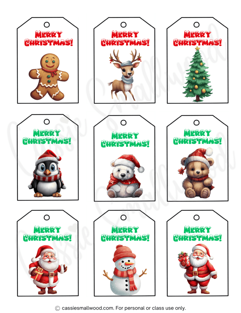 400+ Cutest Printable Christmas Tags (Free Pdf) - Cassie Smallwood pertaining to Merry Christmas Printable Gift Tags