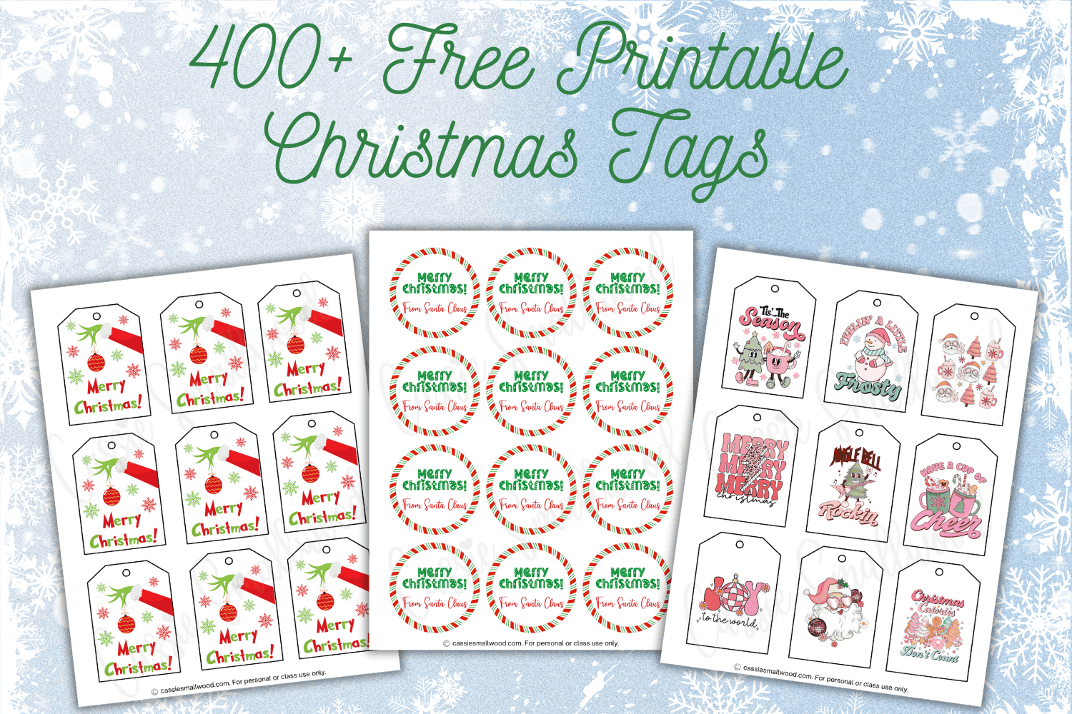 400+ Cutest Printable Christmas Tags (Free Pdf) - Cassie Smallwood with regard to Free Printable Christmas Tags Printable