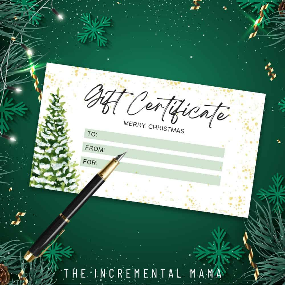 6 Free Printable Gift Certificate Templates For Christmas - The with Printable Christmas Gift Card Template