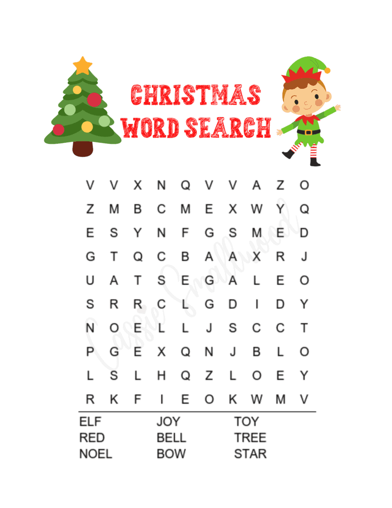 6 Fun Christmas Word Search Free Printables - Cassie Smallwood with regard to Christmas Word Search For Kids Printable