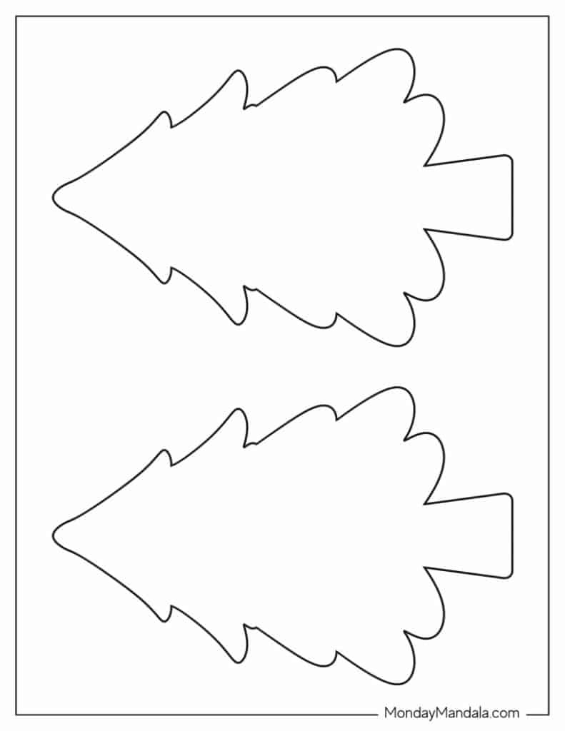 60 Christmas Tree Templates (Free Pdf Printables) pertaining to Outline Full Page Printable Christmas Tree Template