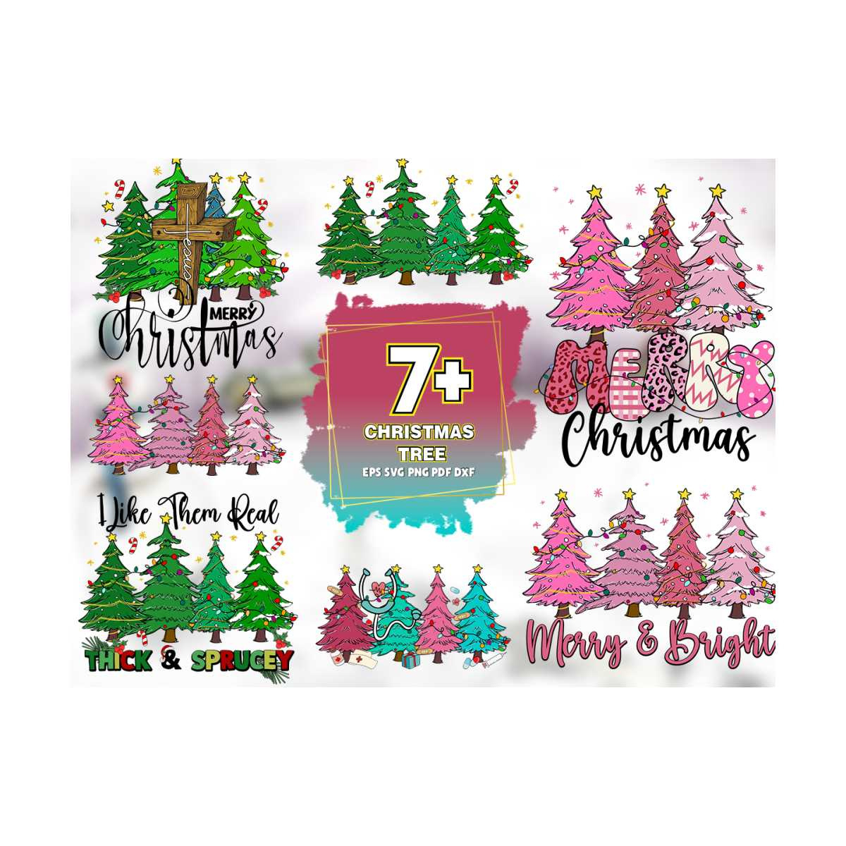 7 Files Christmas Tree Svg Bundle Sublimation, Christmas Svg within Mr Printable Christmas Tree