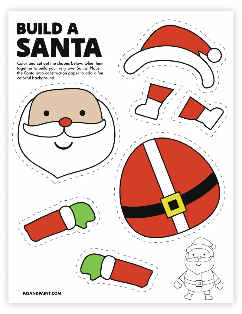 8 Free Printable Christmas Themed Cut And Paste Projects - Pjs And for Easy Christmas Crafts Printable
