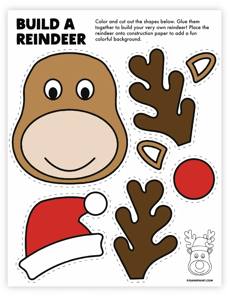 8 Free Printable Christmas Themed Cut And Paste Projects - Pjs And throughout Free Christmas Cut And Paste Printable