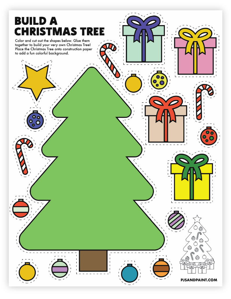 8 Free Printable Christmas Themed Cut And Paste Projects - Pjs And within Free Printable Christmas Cutting Activities