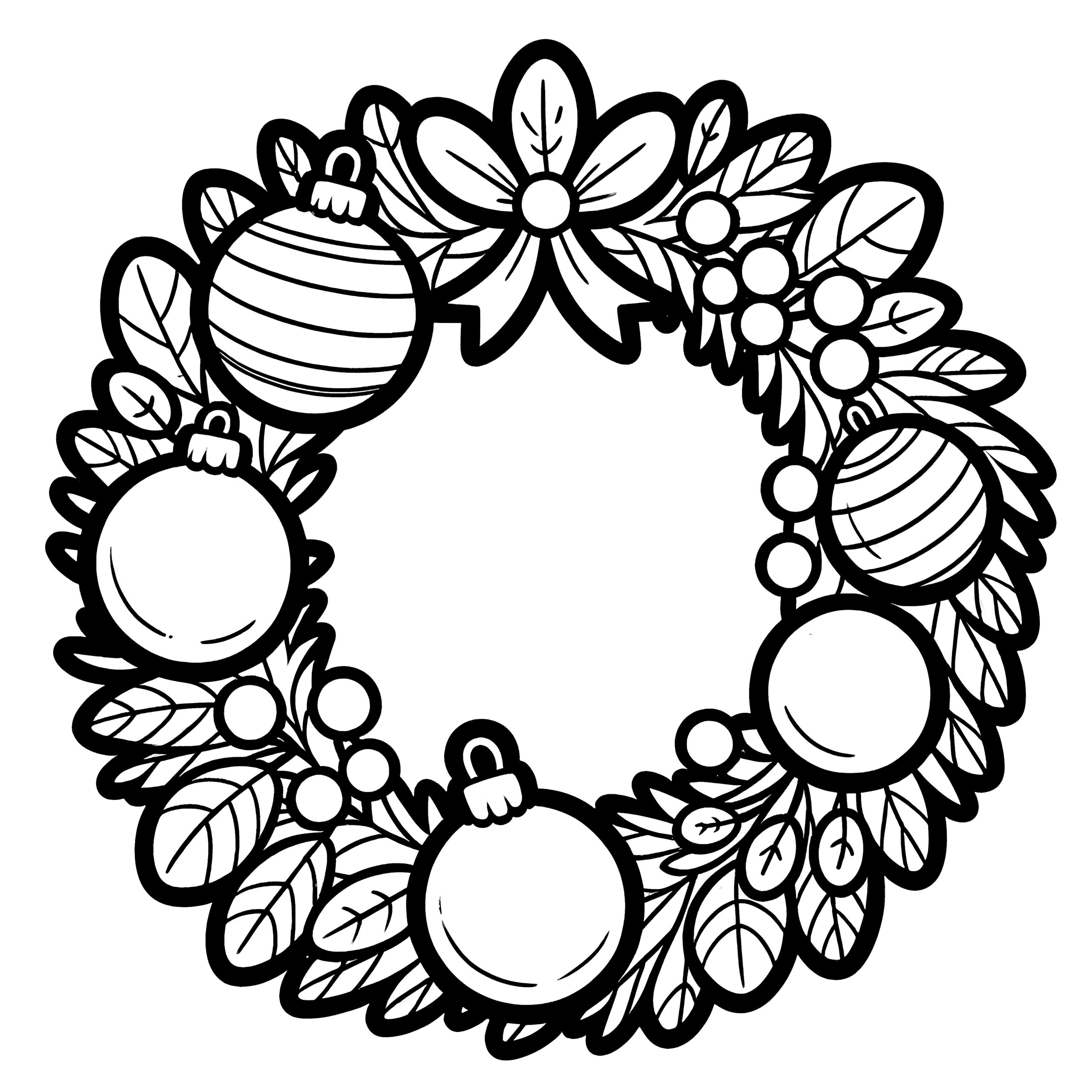 Advent Wreath For Coloring (Free) with Christmas Wreath Printable Free
