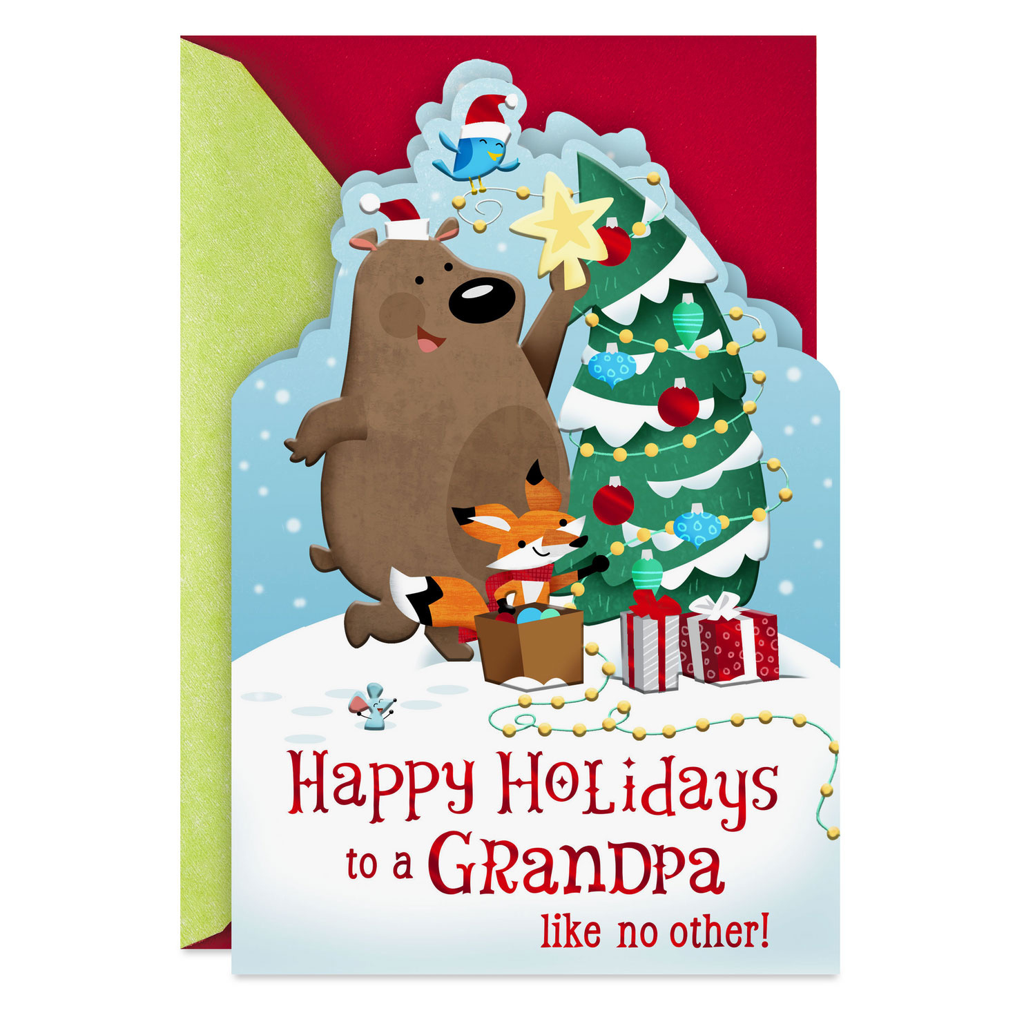 Bright, Merry And Fun Christmas Card For Grandpa - Greeting Cards intended for Hallmark Printable Christmas Card