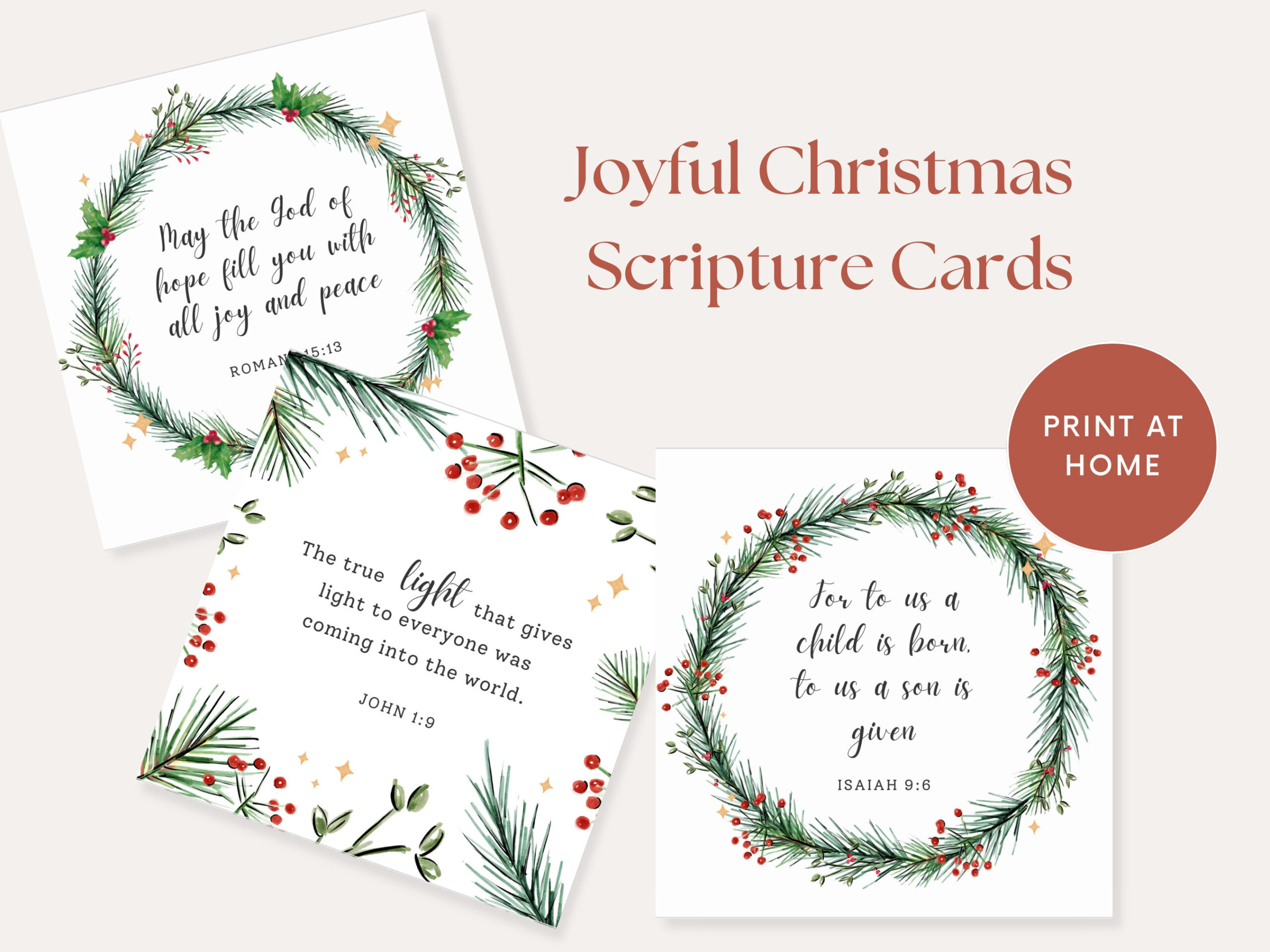 Buy Christmas Bible Verses, Christmas Scripture Cards Printable with regard to Printable Christmas Card Verses