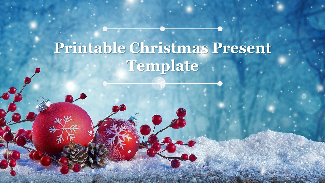 Buy Free Printable Christmas Present Template Slide pertaining to Christmas Template Free Printable
