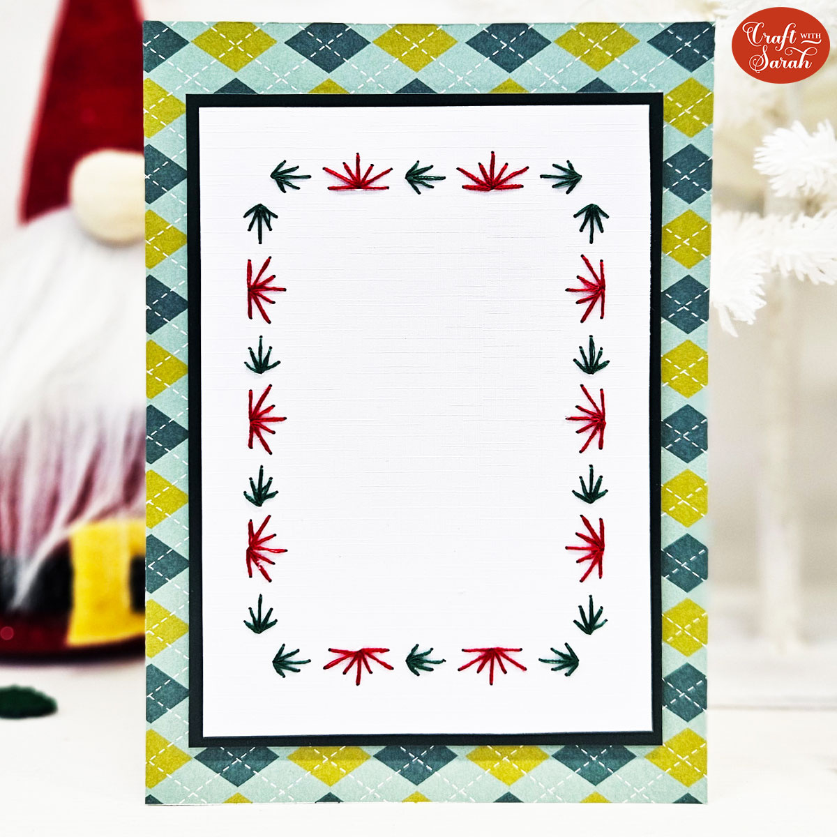 Card Stitching Patterns: Paper Embroidery On Cards! - Craft With with Free Printable Paper Pricking Patterns Christmas