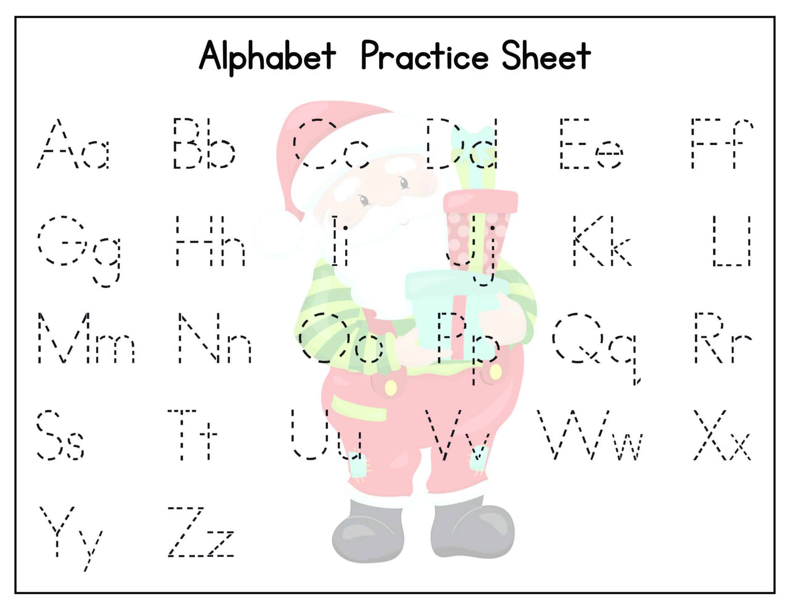 Christmas Alphabet Tracing Worksheets - Kids Activity Zone throughout Free Printable Christmas Alphabet Worksheets