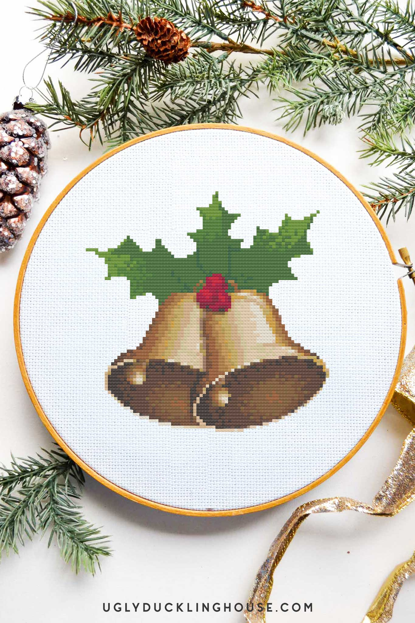 Christmas Bell | Free Cross Stitch Pattern • Ugly Duckling House within Free Printable Christmas Cross Stitch Patterns Online