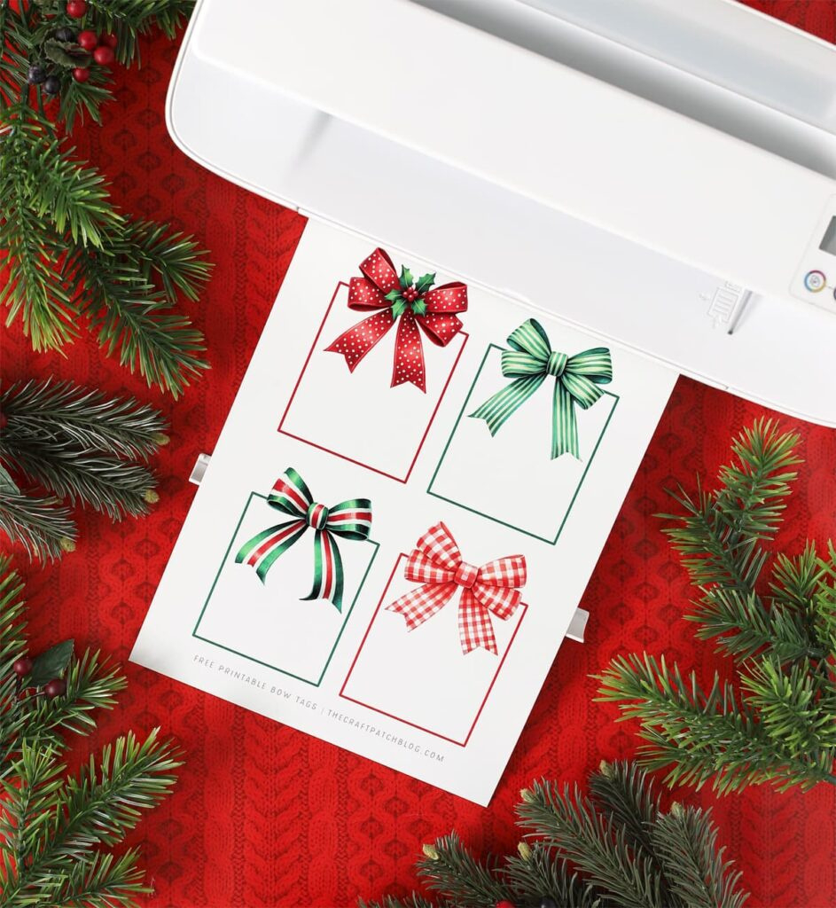 Christmas Bow Tags within Free Printable Christmas Bows