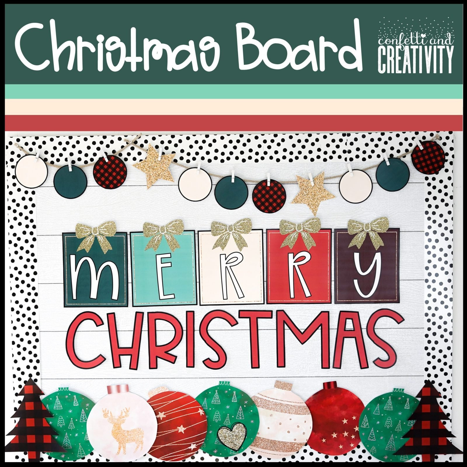 Christmas Bulletin Board | Confetti & Creativity inside Printable Christmas Bulletin Boards