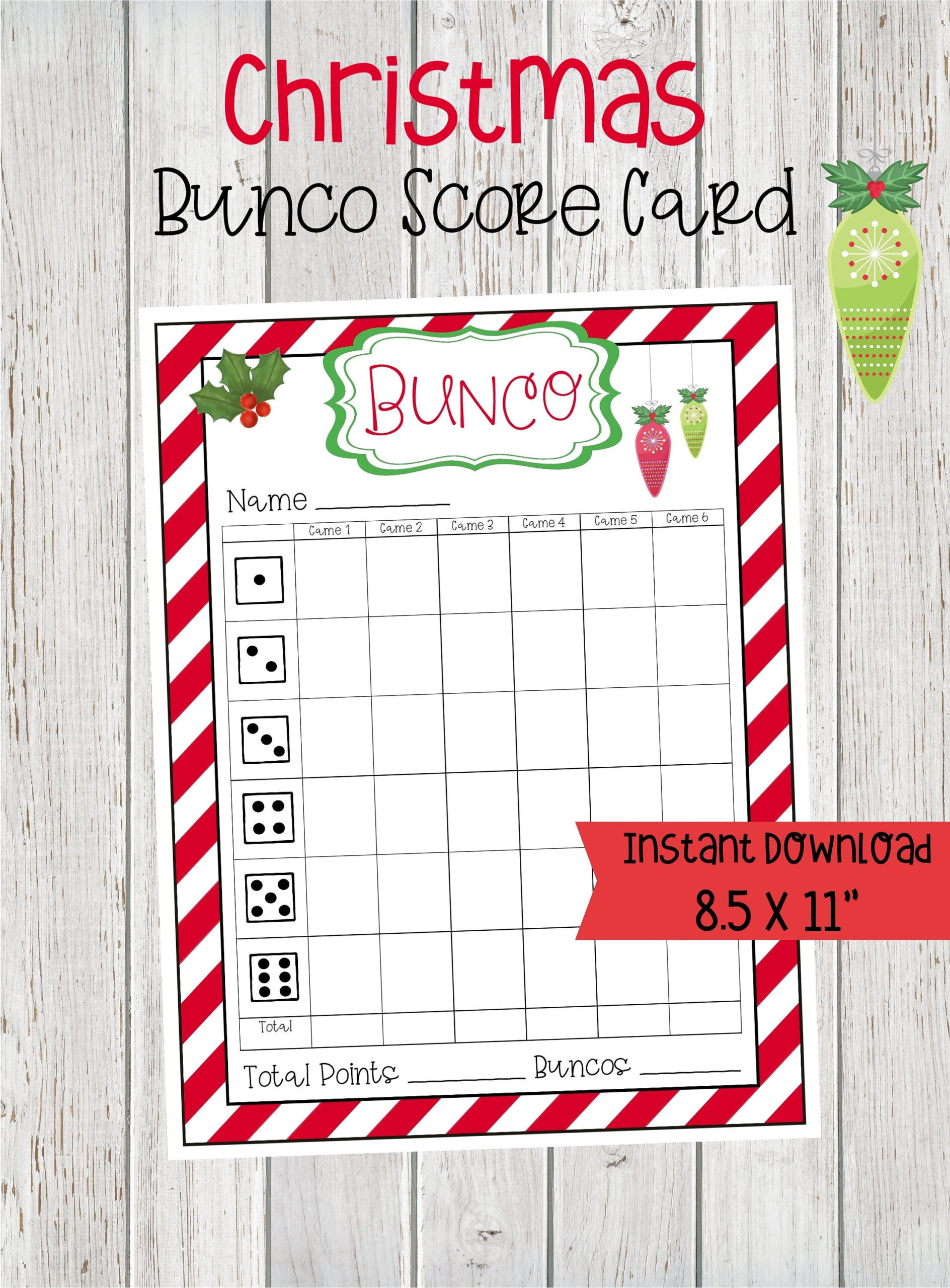 Christmas Bunco Score Card, Bunco Worksheets For Christmas, Bunco with Printable Christmas Bunco Score Card