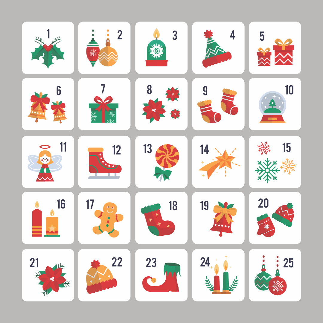 Christmas Calendar Numbers - 15 Free Pdf Printables | Printablee with Individual Christmas Numbers Printable