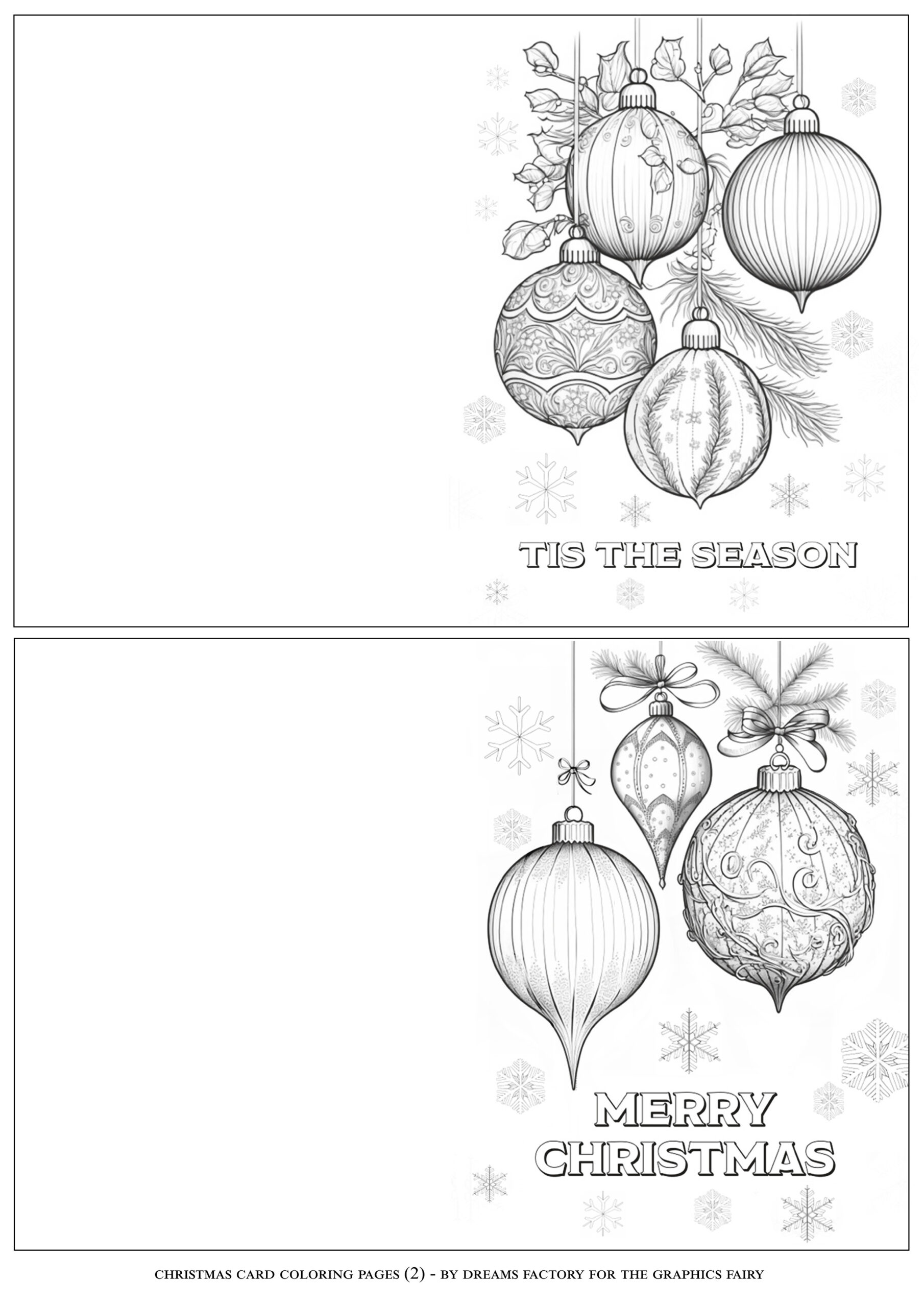 Christmas Card Coloring Pages! - The Graphics Fairy for Printable Christmas Card Black and White