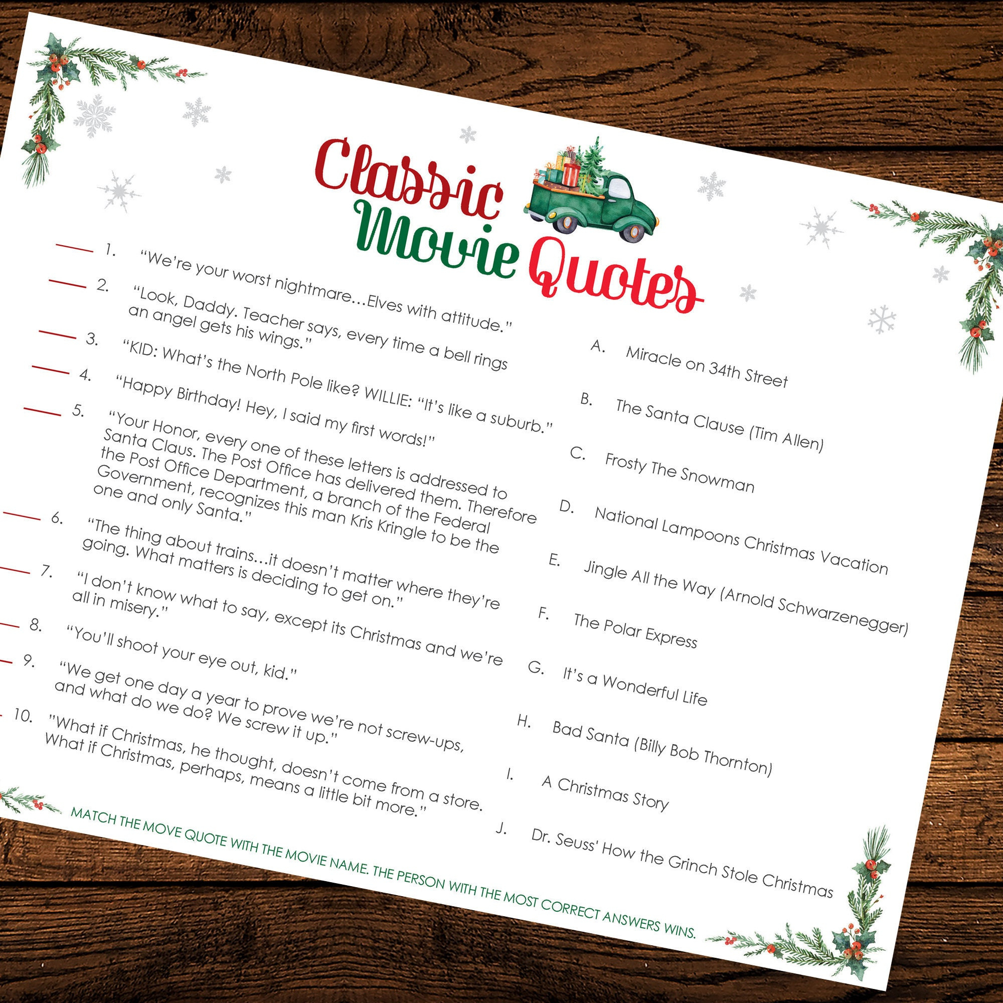 Christmas Classic Movie Quotes (Download &amp;amp; Print) - Etsy with regard to Printable Christmas Movie Quotes