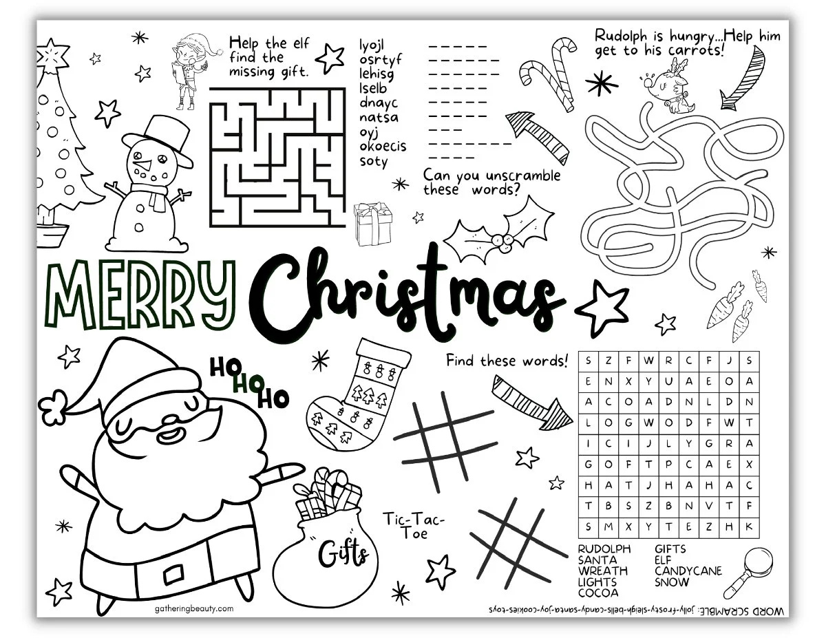 Christmas Coloring Activities For Kids - Free Printable inside Printable Christmas Activity Pages Free