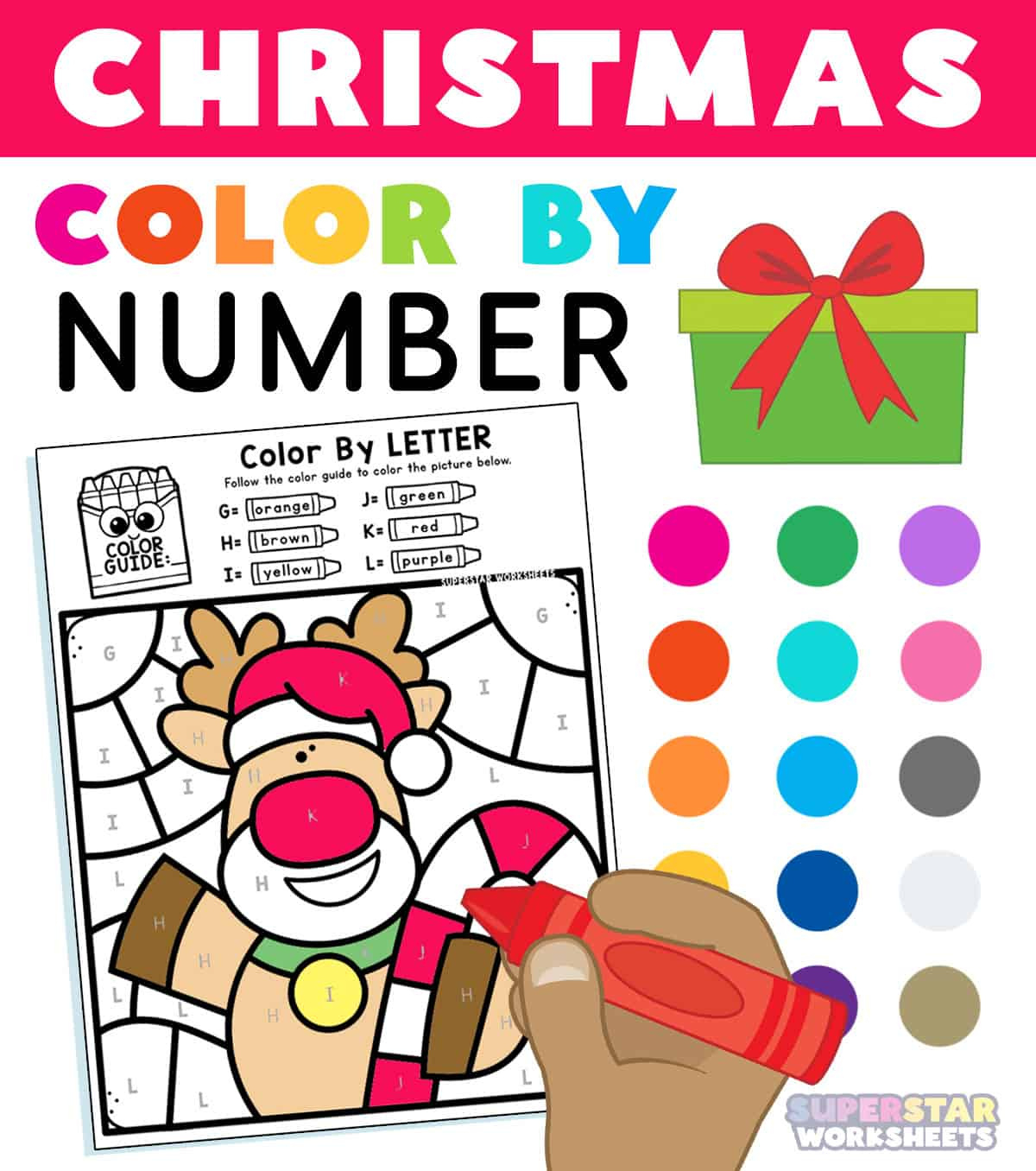 Christmas Colornumber - Superstar Worksheets for Free Christmas Color By Number Printable For Kindergarten