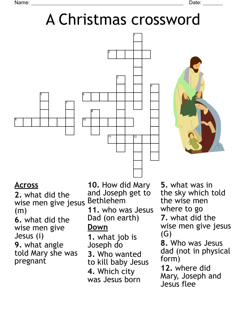 Christmas Crossword Puzzle - Wordmint regarding Printable Christian Christmas Crossword Puzzles