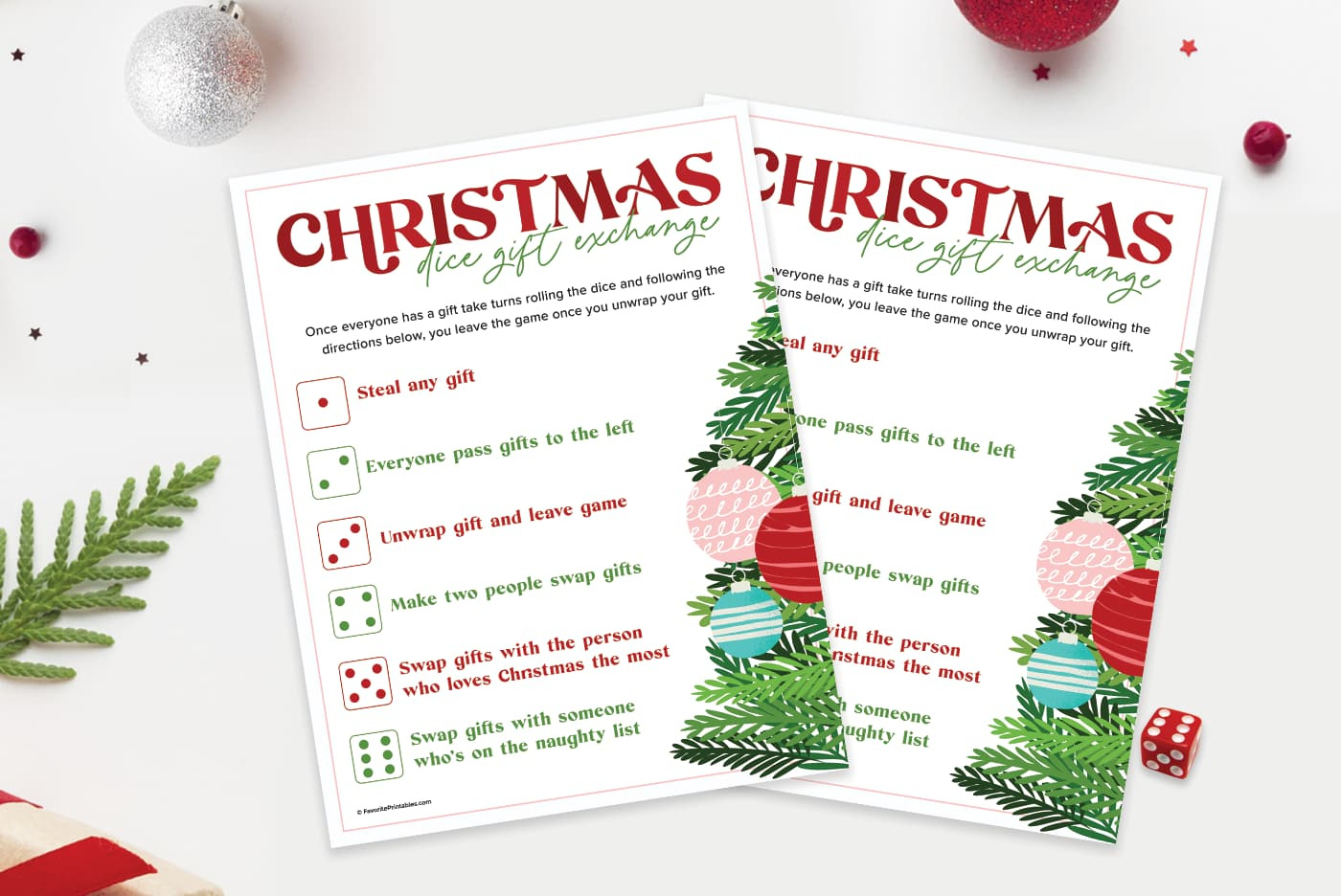 Christmas Dice Game, Free Printable For Gift Exchange! - Favorite with regard to Free Printable Christmas Gift Exchange Dice Game