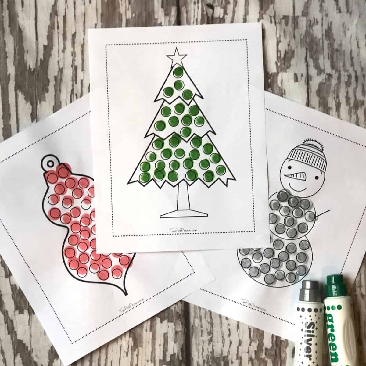 Christmas Dot Marker Printable {14 Pages Instant Download} inside Christmas Tree Dot Printable