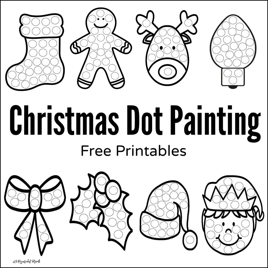 Christmas Dot Painting {Free Printables} - The Resourceful Mama with regard to Preschool Easy Christmas Printable