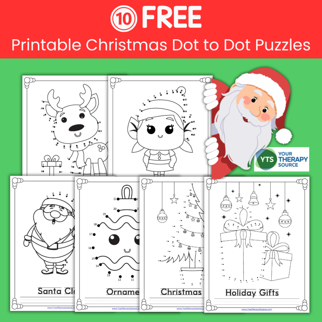 Christmas Dot To Dot Free Printables - Your Therapy Source in Dot To Dot Christmas Free Printable