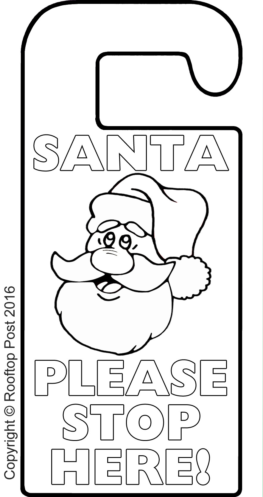 Christmas Eve Door Hanger To Colour In - Rooftop Post Printables in Printable Christmas Door Hangers
