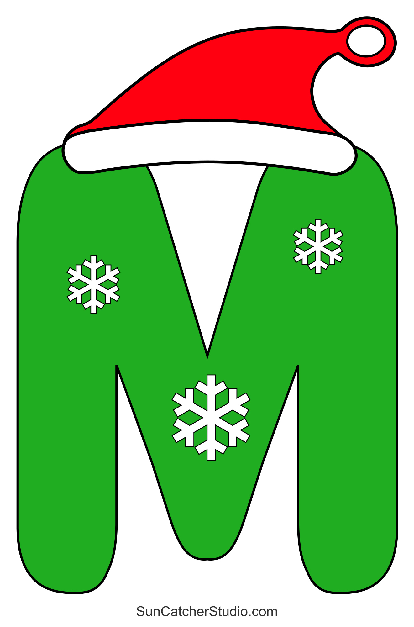 Christmas Font (Printable Alphabet Letters & Clipart) – Free in Letter M Christmas Design Printable