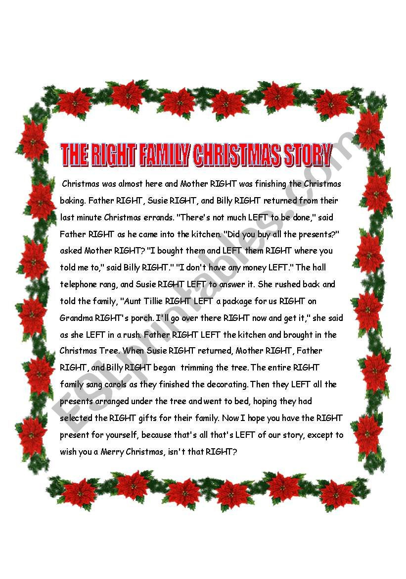 Christmas Game - The Right Family - Esl Worksheetgiovanni inside Christmas With The Right Family Game Printable