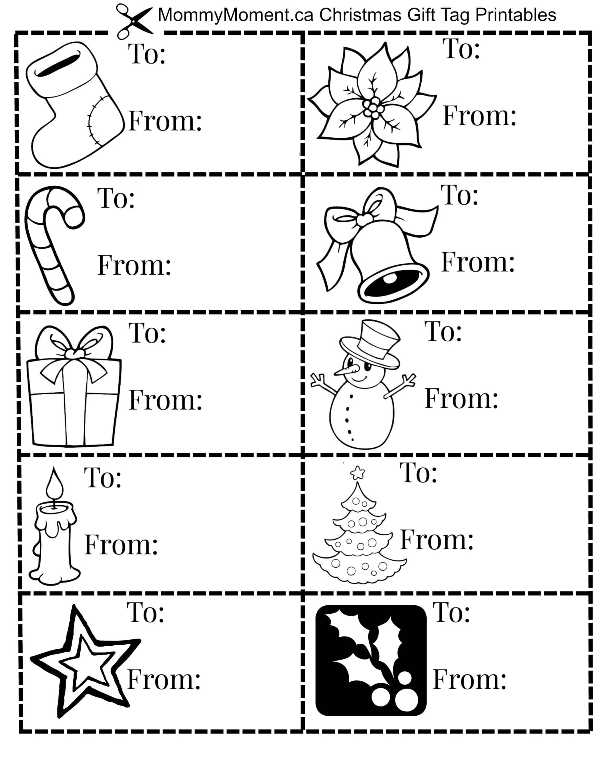 Christmas Gift Tag Printables - Mommy Moment throughout Free Printable Christmas Tags to Color