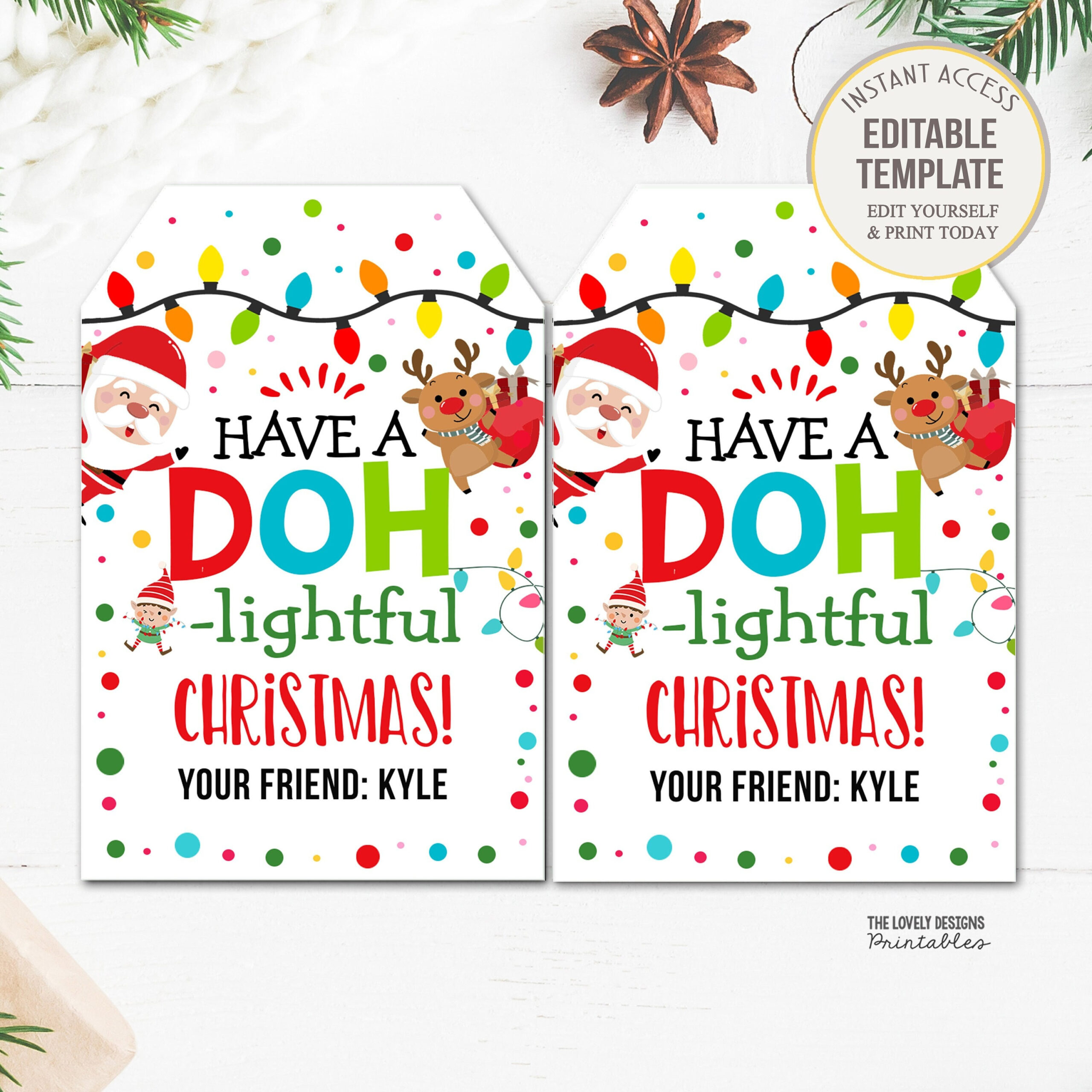 Christmas Gift Tags, Have A Dough-Lightful Christmas Printable throughout Have a Dough Lightful Christmas Free Printable