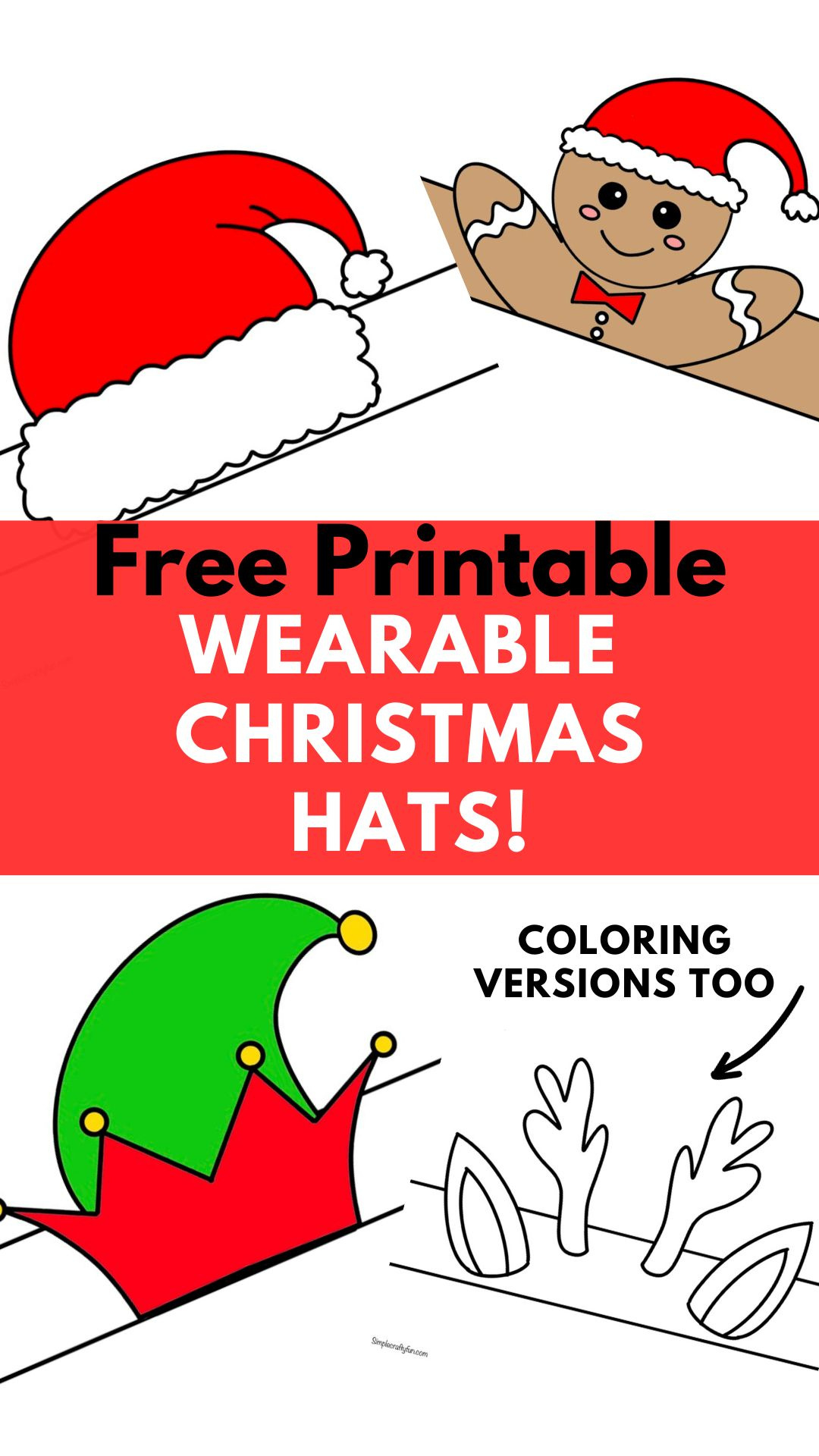 Christmas Hat Printable Crafts Free Printable - in Free Printable Christmas Crown Template
