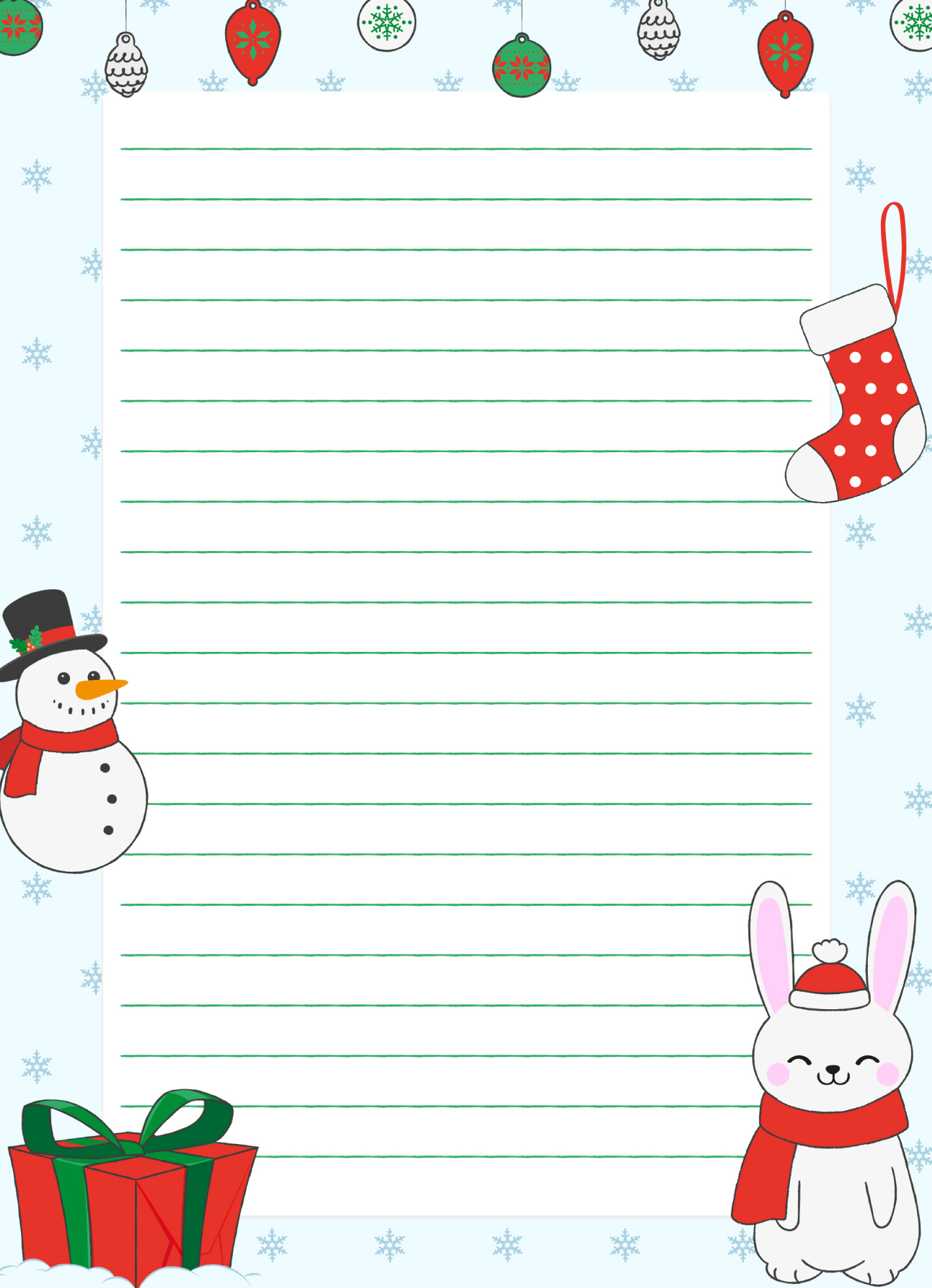 Christmas Holiday Lined Paper Free Google Docs Template - Gdoc.io within Free Printable Christmas Lined Writing Paper