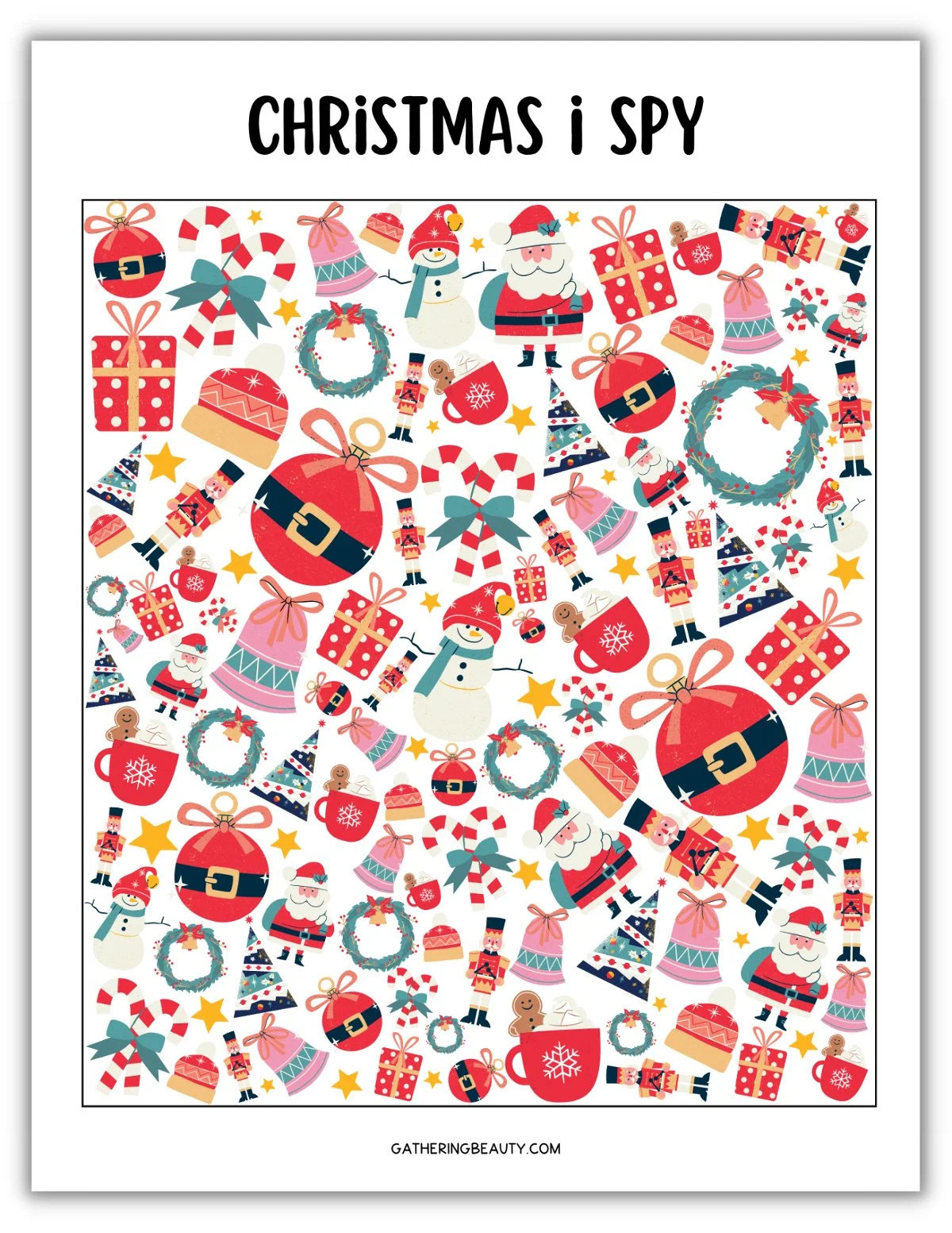 Christmas I Spy Printable — Gathering Beauty in Free Printable Christmas I Spy